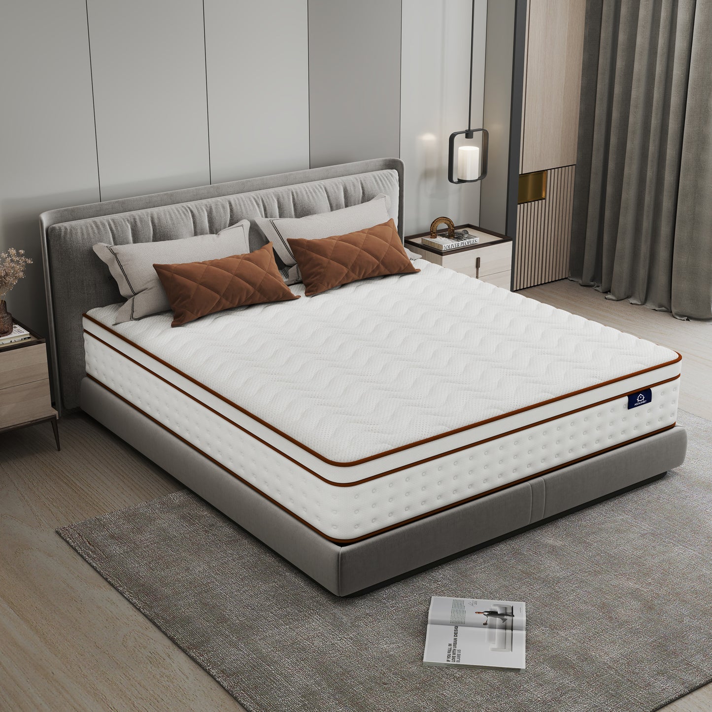 OnBeam | Focalsweet Auth. 10" King Mattress, Medium Firm Memory Foam Mattress in a Box, Motion Isolation