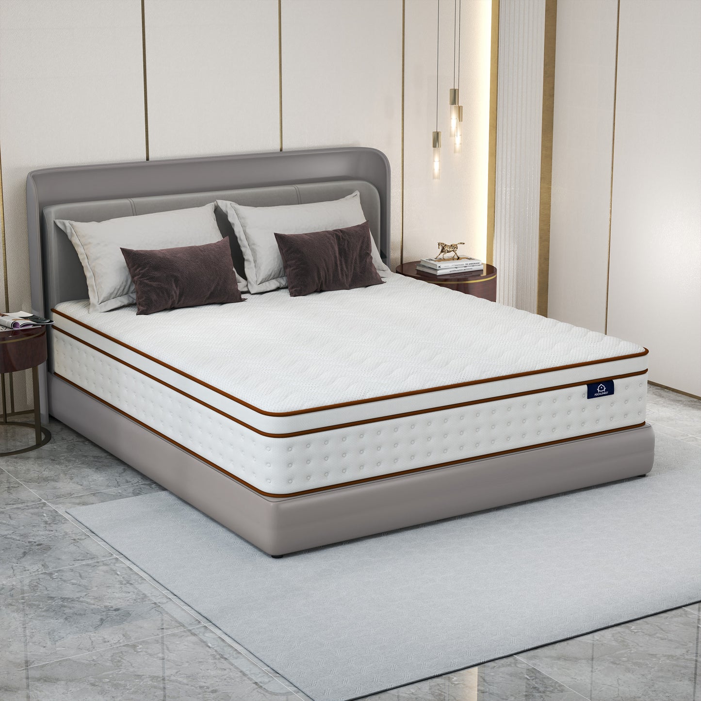 OnBeam | Focalsweet Auth. 10" Twin Mattress, Medium Firm Memory Foam Mattress in a Box, Motion Isolation
