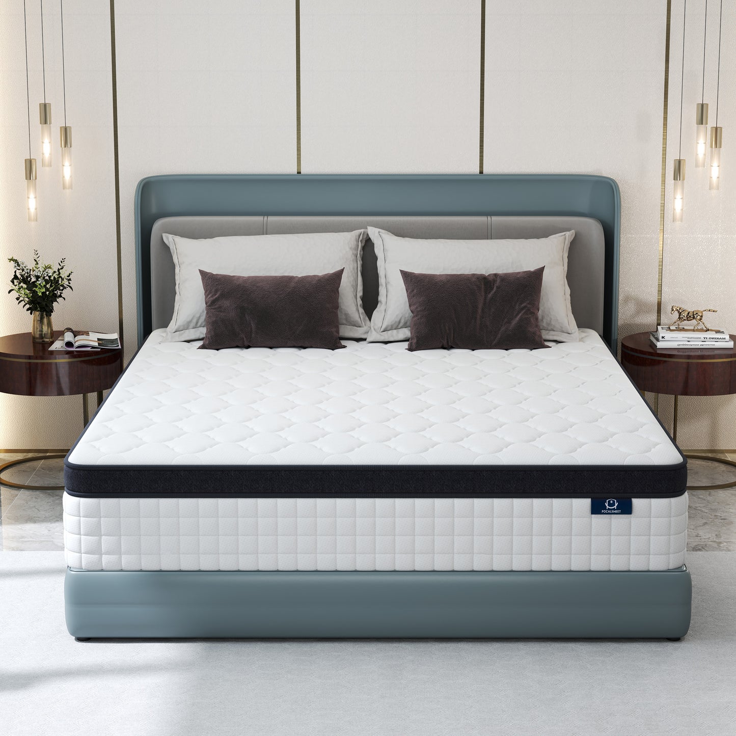OnBeam | Focalsweet Auth. 12" Twin Mattress, Medium Firm Memory Foam Mattress in a Box, Motion Isolation