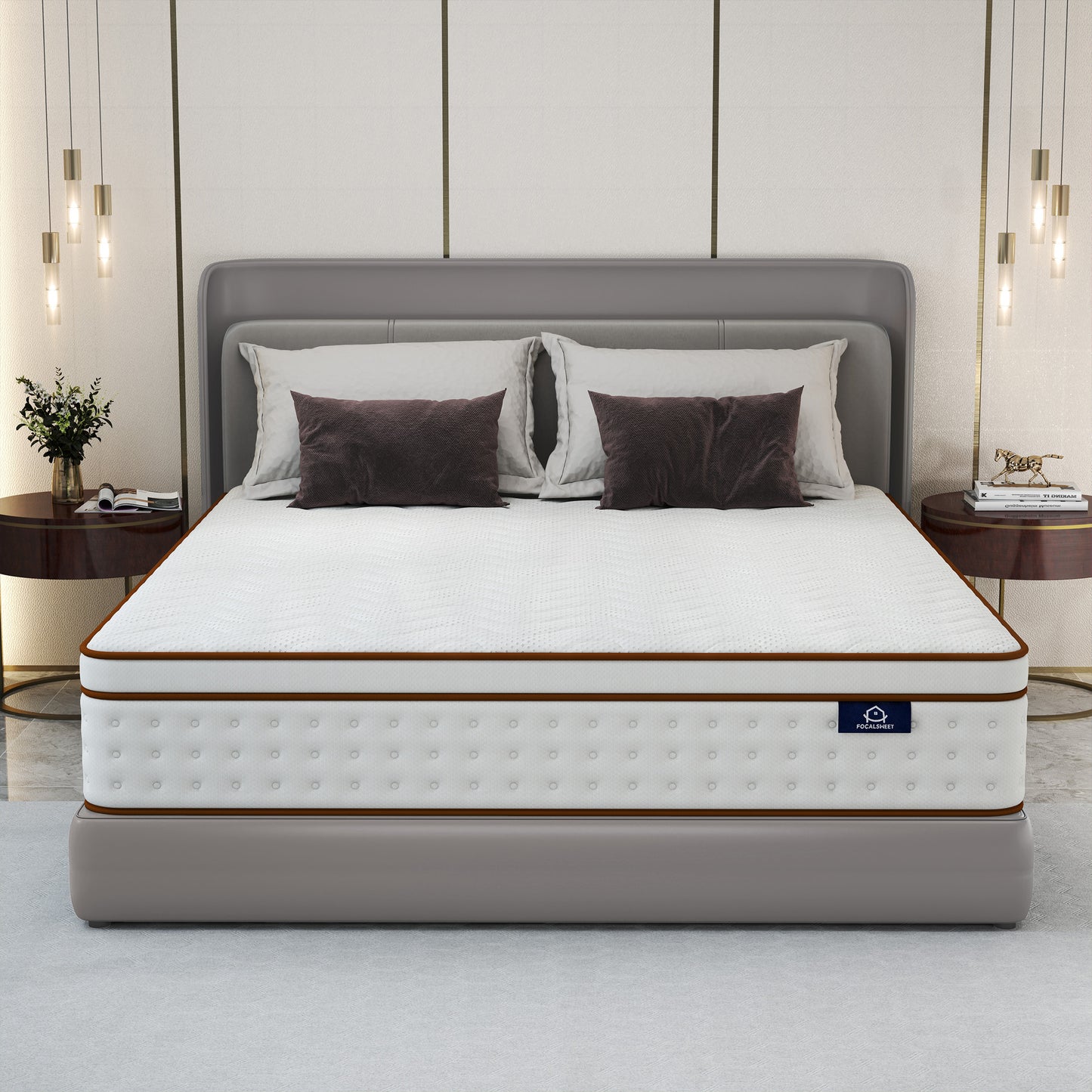 OnBeam | Focalsweet Auth. 10" Twin Mattress, Medium Firm Memory Foam Mattress in a Box, Motion Isolation
