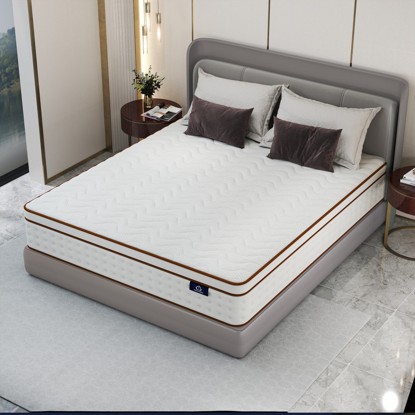 OnBeam | Focalsweet Auth. 10" Twin Mattress, Medium Firm Memory Foam Mattress in a Box, Motion Isolation