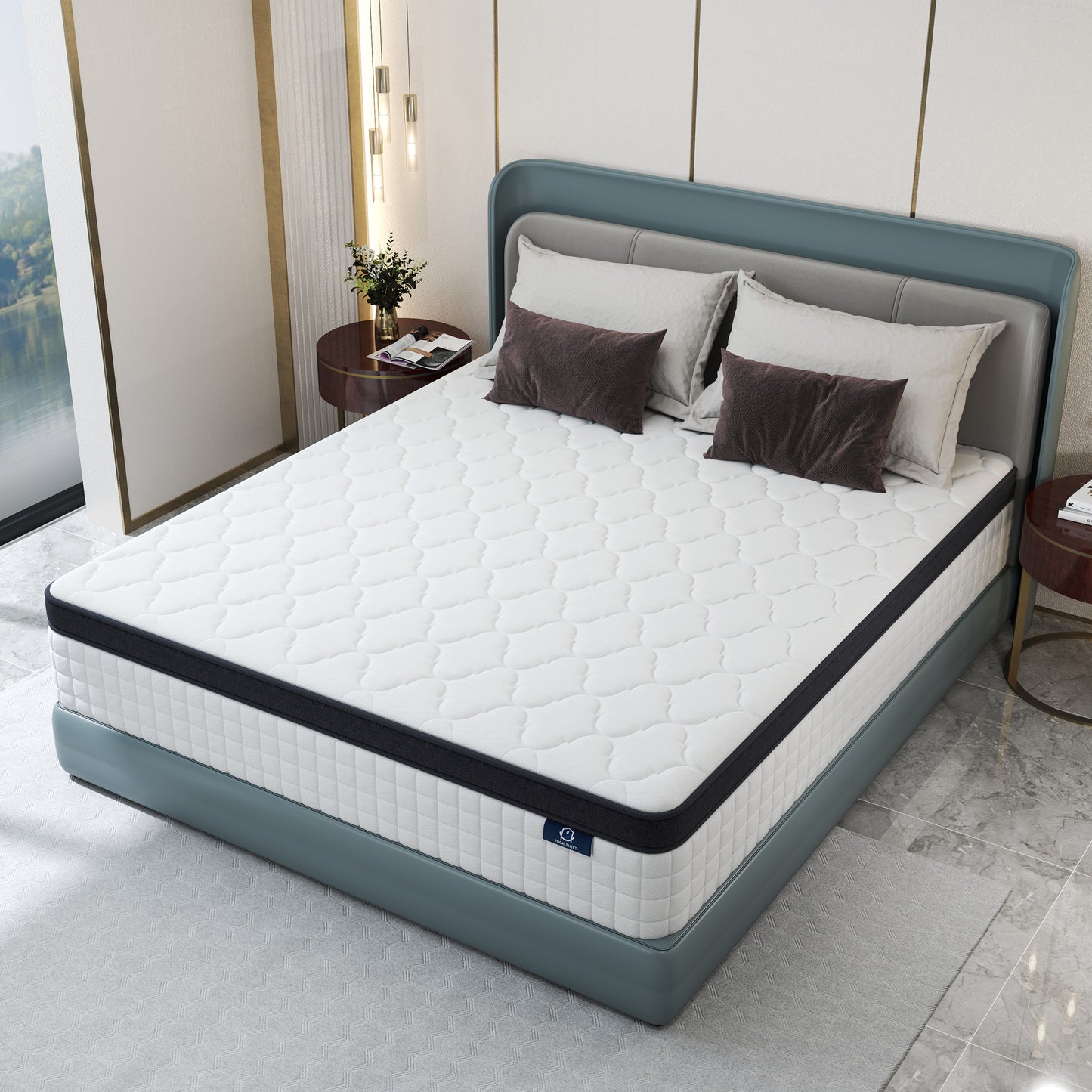OnBeam | Focalsweet Auth. 12" Twin Mattress, Medium Firm Memory Foam Mattress in a Box, Motion Isolation