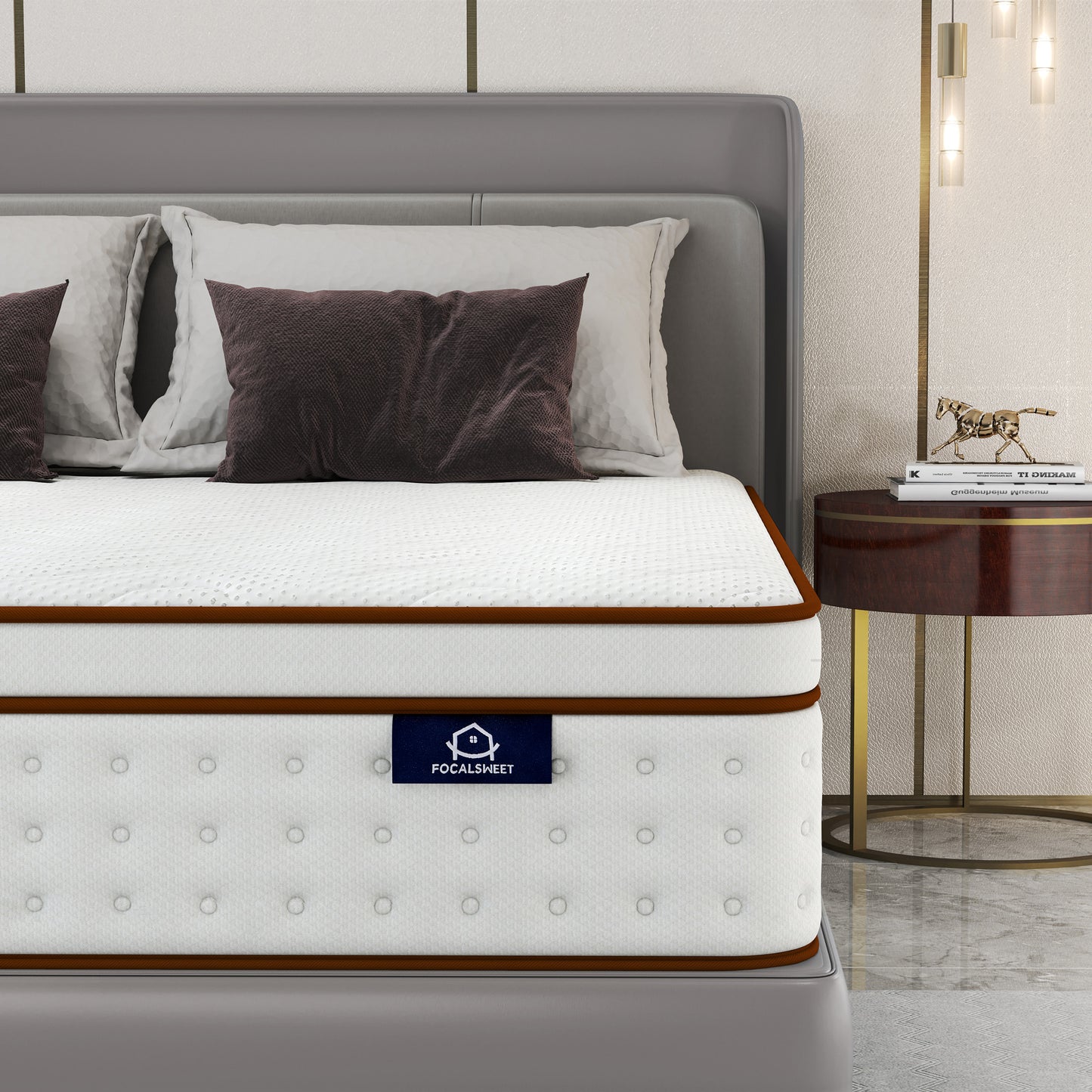 OnBeam | Focalsweet Auth. 10" Twin Mattress, Medium Firm Memory Foam Mattress in a Box, Motion Isolation
